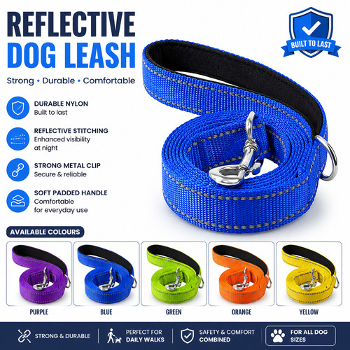 Nylon dog lead reflective - nylon,