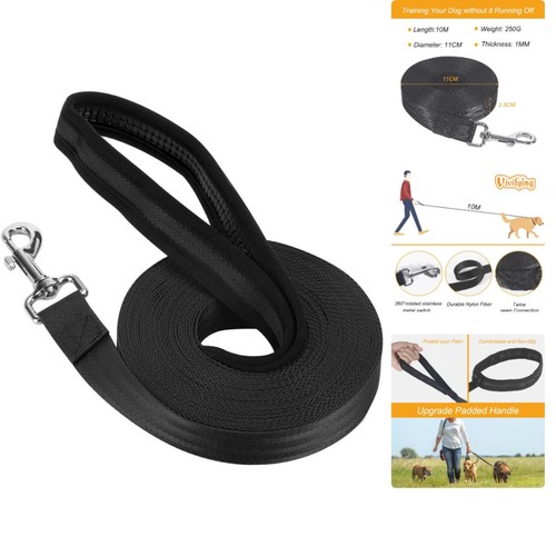 Black 10m dog lead with - dog,