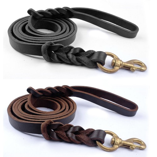 Genuine leather braided - leather, dog