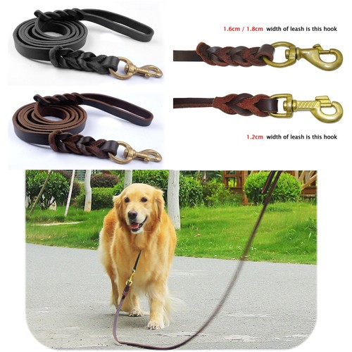 Genuine leather braided dog - leather,