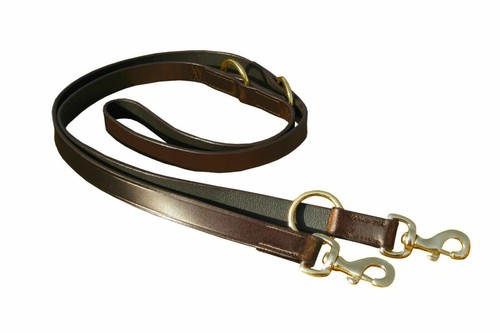 Leather dog training lead - training, 3/4"